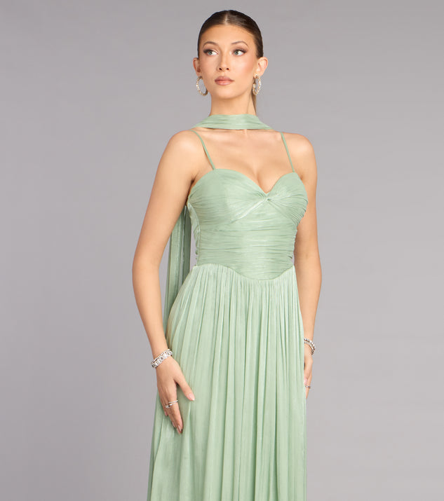 Windsor Serena Chiffon Formal Dress With Scarf - Image 3