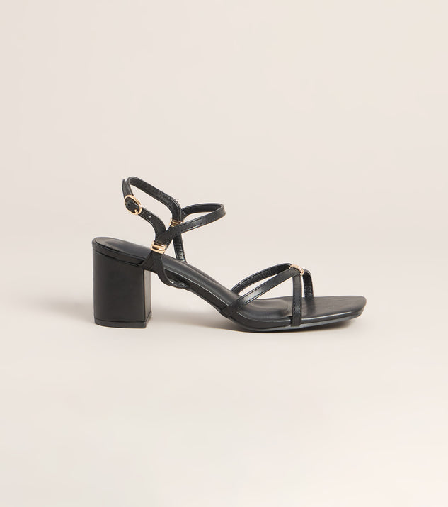 Windsor Serving Edge Faux Leather Strappy Block Heels - Image 2