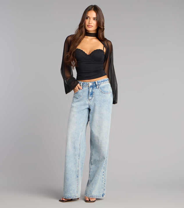 Windsor Sheer Drama Mesh Long Sleeve Topper - Image 2