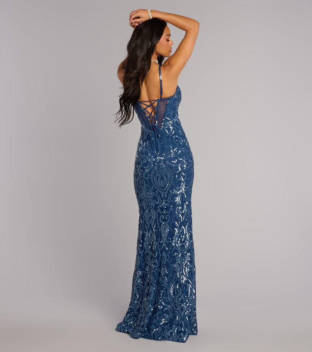 Windsor Shirley Sequin Corset Lace-Up Formal Dress - Image 2