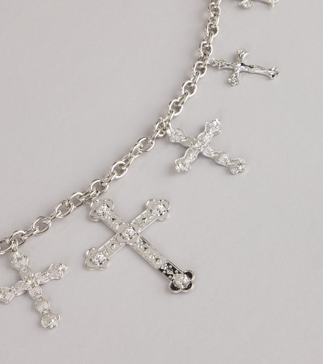 Windsor Sleek Edge Cross Charm Chain Belt - Image 2