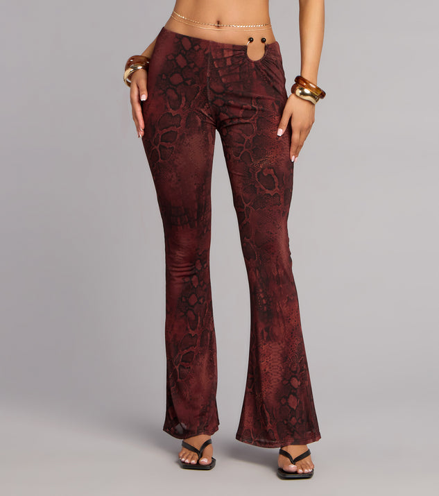 Windsor Sleek Moves Snake Print Flare Pants - Image 3
