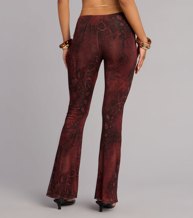 Windsor Sleek Moves Snake Print Flare Pants - Image 2