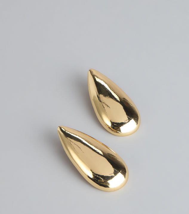 Windsor Sleek Shine Teardrop Statement Earrings - Image 3