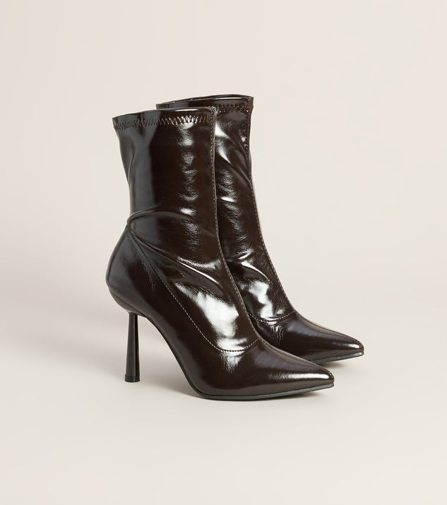 Windsor Sleek Stride Faux Leather Stiletto Booties - Image 2