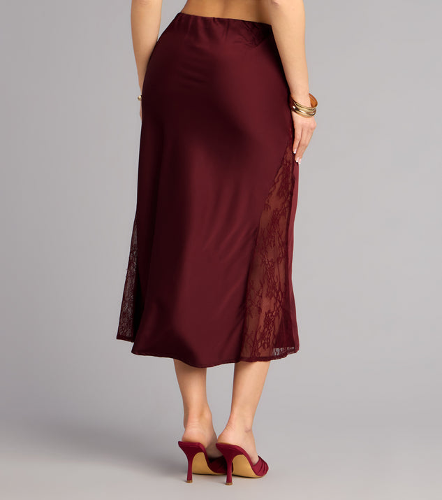 Windsor Slip Into Elegance Satin Lace Midi Skirt - Image 2