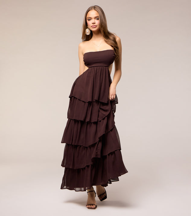 Windsor Soft Drama Strapless Tiered Ruffle Maxi Dress - Image 3