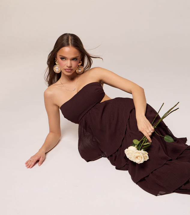 Windsor Soft Drama Strapless Tiered Ruffle Maxi Dress - Image 2