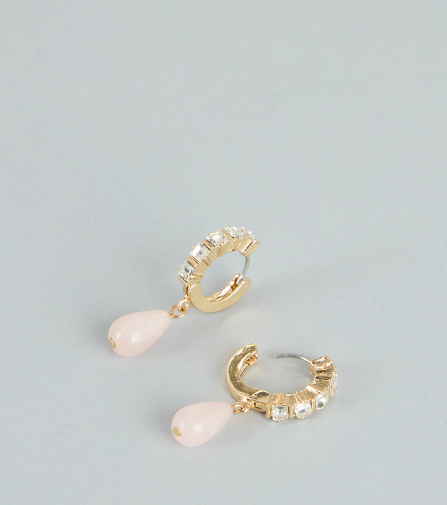Windsor Soft Glam Sparkle Drop Huggie Earrings - Image 3