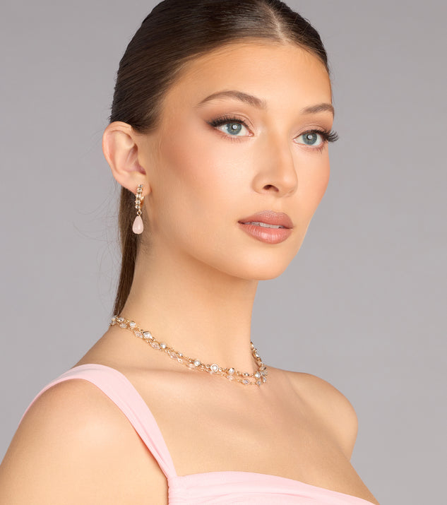 Windsor Soft Glam Sparkle Drop Huggie Earrings - Image 2