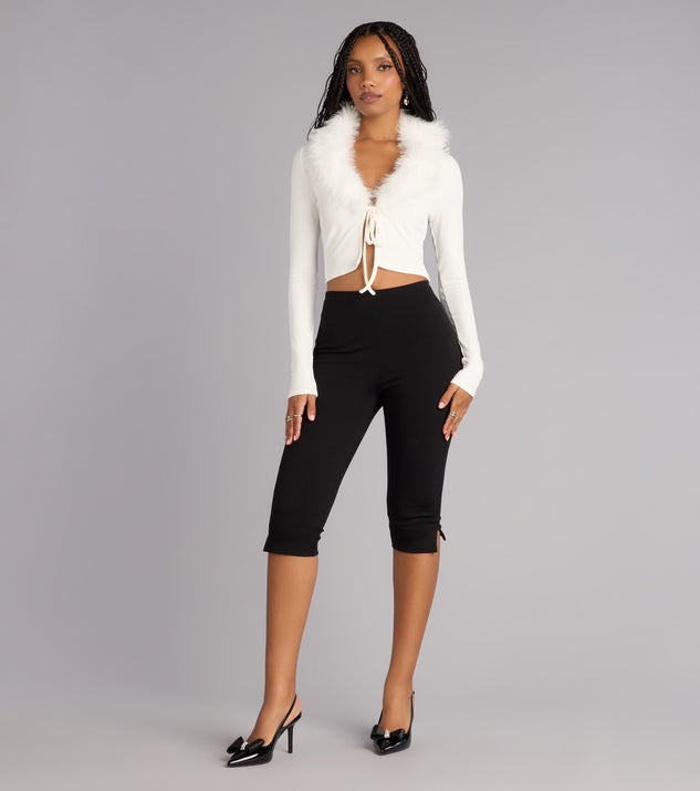 Windsor Soft Little Drama Removable Faux Fur Cardigan - Image 3