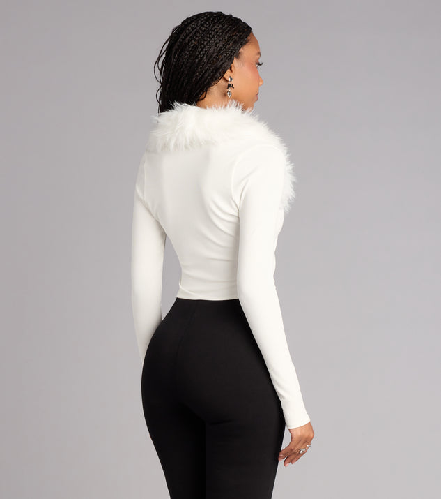 Windsor Soft Little Drama Removable Faux Fur Cardigan - Image 2