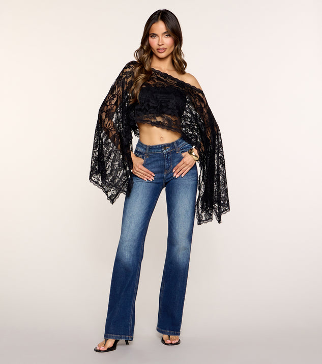 Windsor Soft Romance Floral Lace Poncho Top - Image 3