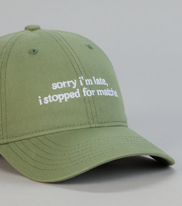 Windsor Sorry I’m Late Matcha Baseball Cap - Image 3
