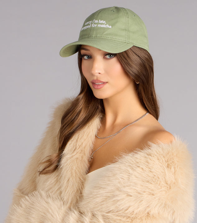 Windsor Sorry I’m Late Matcha Baseball Cap - Image 2