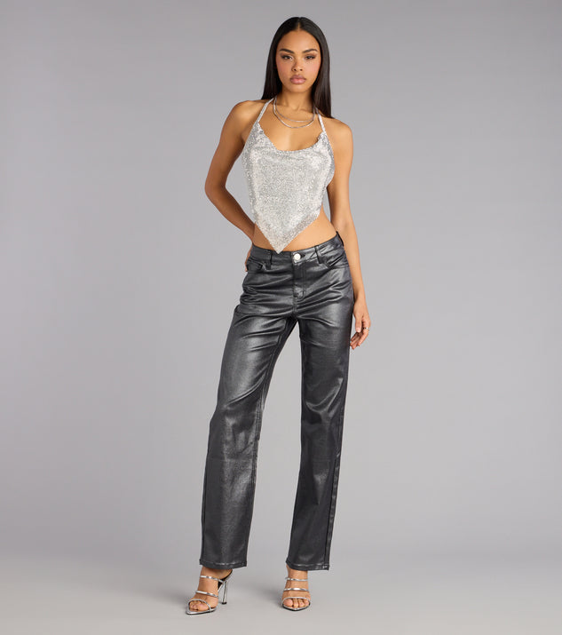 Windsor Spark Intentions Rhinestone Crop Top - Image 3
