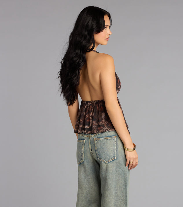 Windsor Spotted In Town Plunge Halter Top - Image 2
