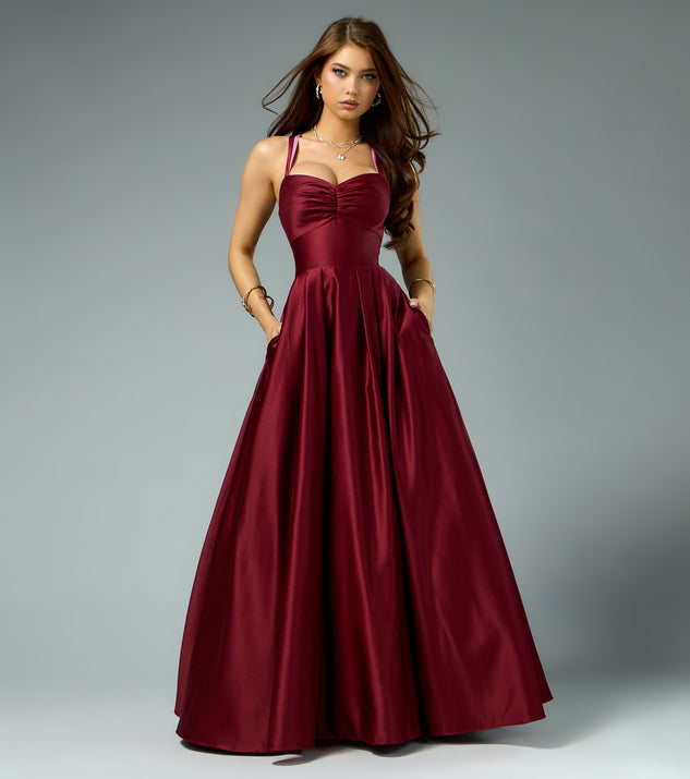 Windsor Stacy Satin Contrast Lace-Up Ball Gown - Image 2
