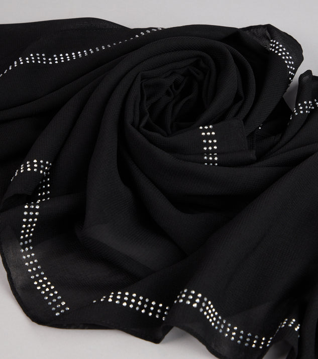 Windsor Starry Night Rhinestone Trim Scarf - Image 3