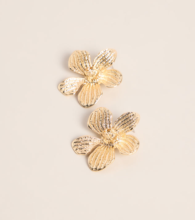 Windsor Statement Bloom Flower Stud Earrings - Image 3