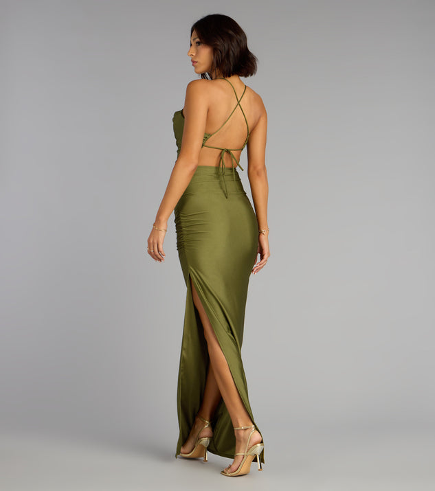 Windsor Stefani Lace-Up Slit Formal Dress - Image 2