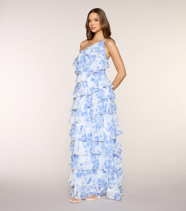 Windsor Steffanie Floral Chiffon Formal Dress - Image 3