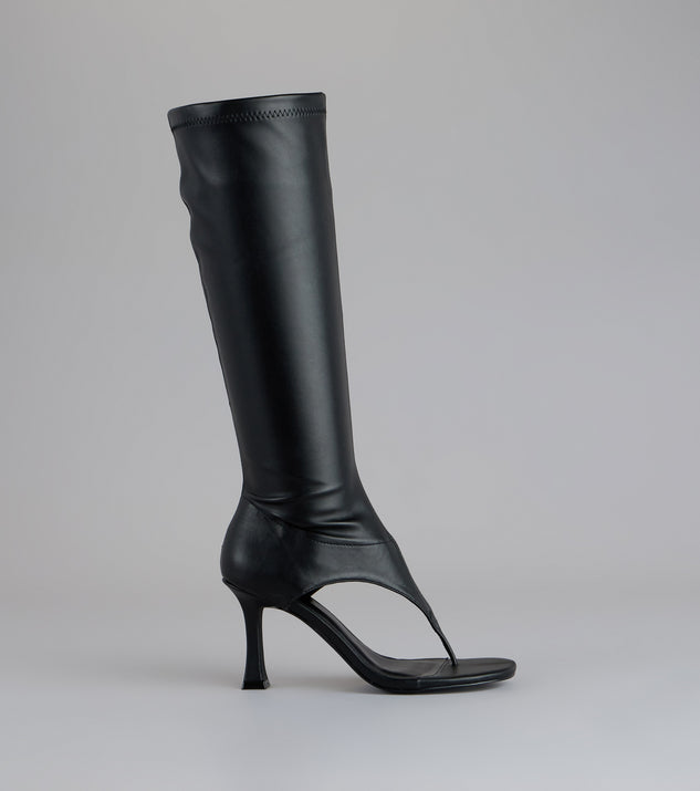 Windsor Step Ahead Open Thong Stiletto Boots - Image 3