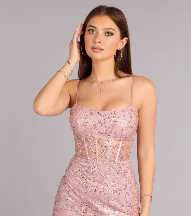 Windsor Stephanie Glitter Lace-Up Ball Gown - Image 3