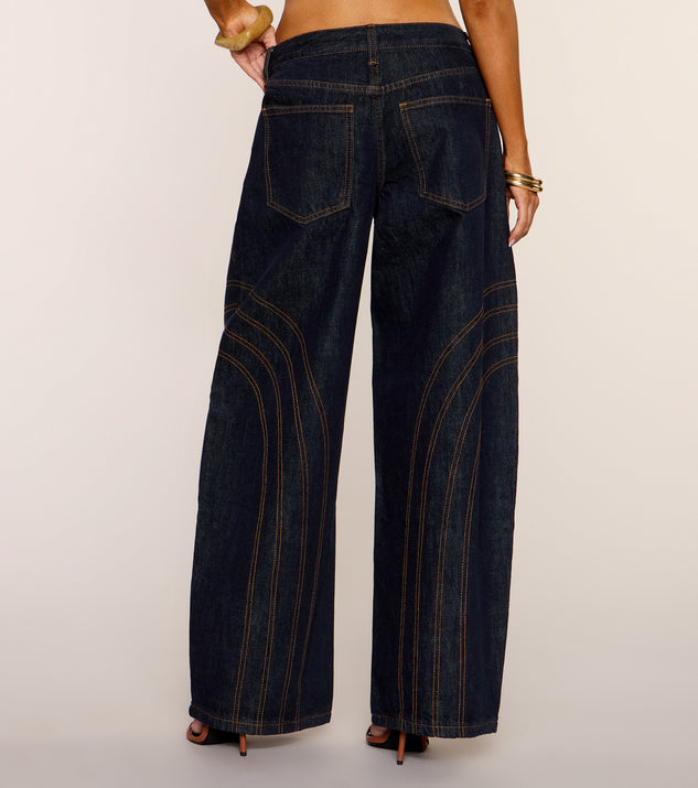 Windsor Stitch Scene Wide Leg Denim Jeans - Image 3