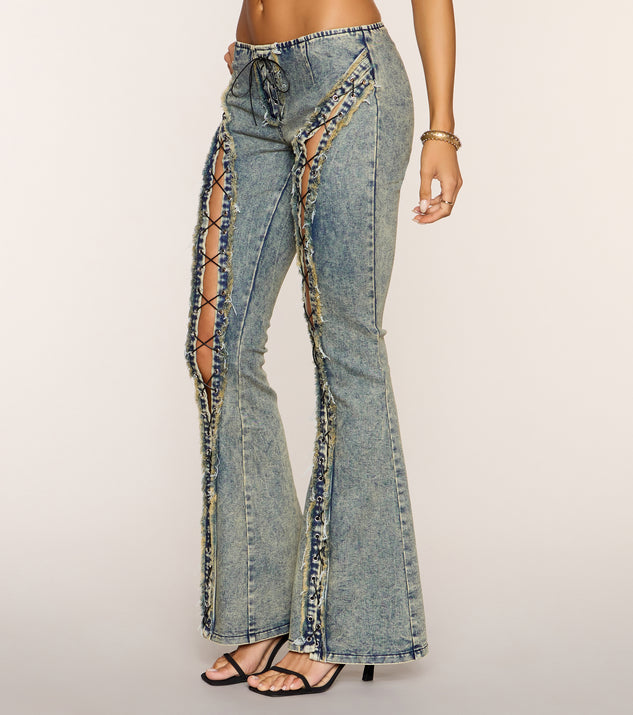 Windsor Stolen Spotlight Lace-Up Denim Jeans - Image 3