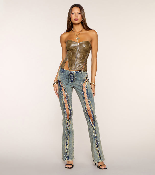 Windsor Stolen Spotlight Lace-Up Denim Jeans - Image 2
