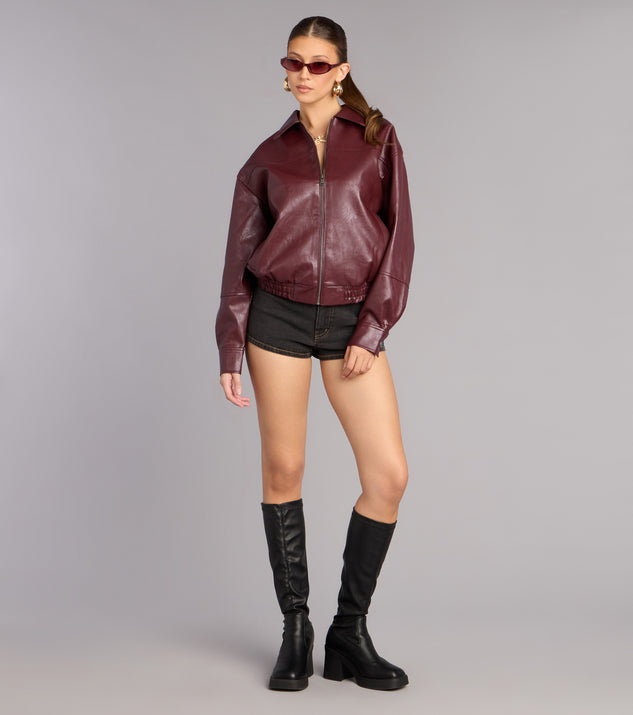 Windsor Street Chic Oversized Bomber Jacket - Image 3