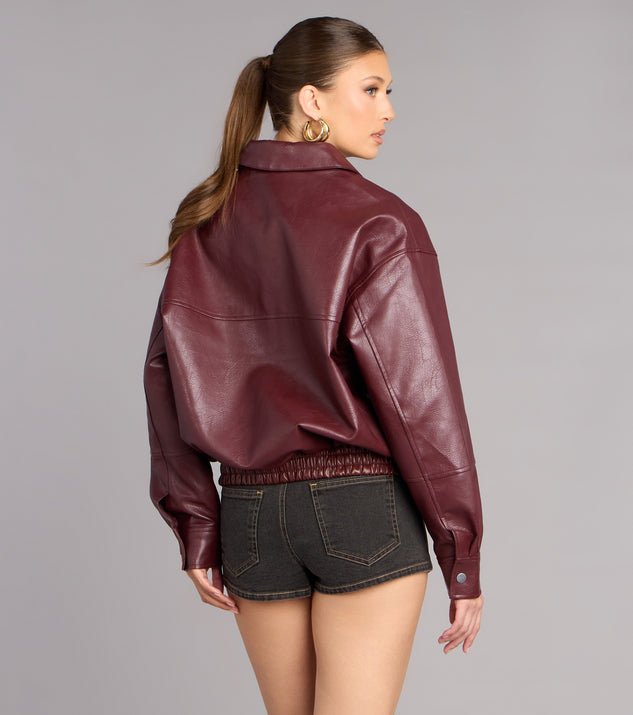 Windsor Street Chic Oversized Bomber Jacket - Image 2