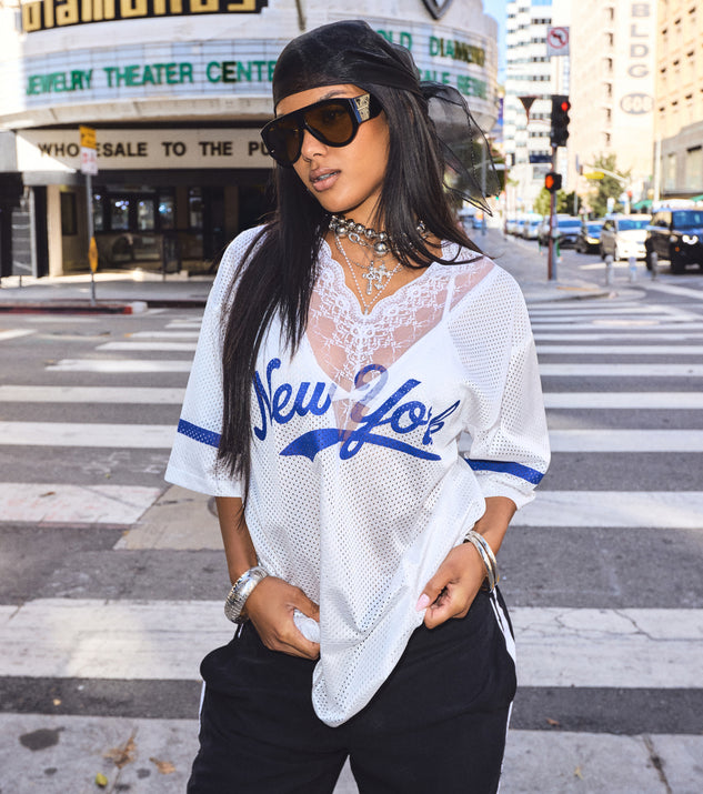 Windsor Street Sport Lace Trim Jersey Top - Image 3