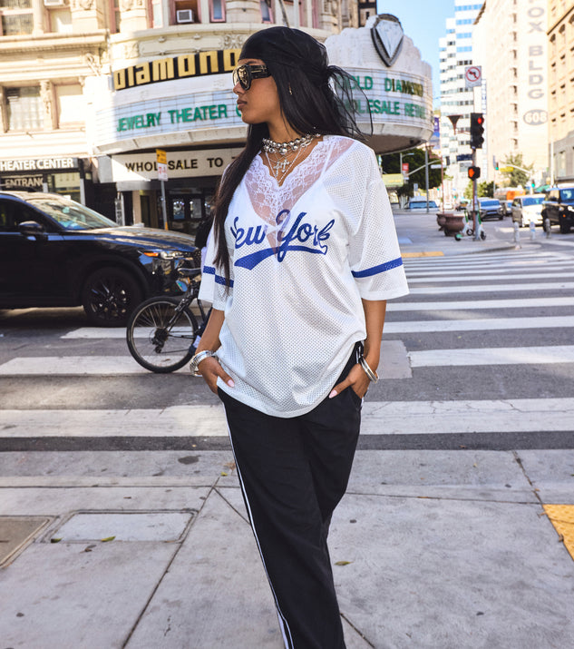 Windsor Street Sport Lace Trim Jersey Top - Image 2