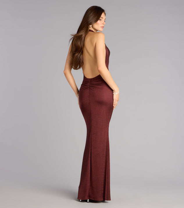 Windsor Sultry Flow Plunge Halter Maxi Dress - Image 2