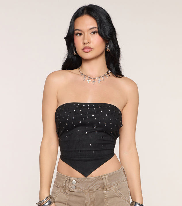 Windsor Sultry Serve Studded Cropped Tube Top - Image 3