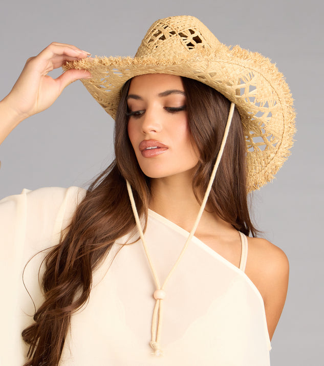 Windsor Sunlit Fringe Straw Cowboy Hat - Image 2