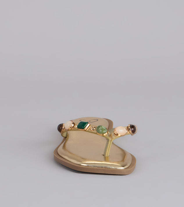 Windsor Sunlit Shine Stone Thong Sandals - Image 3