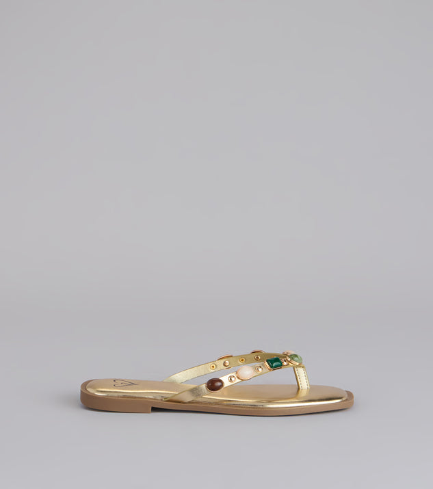 Windsor Sunlit Shine Stone Thong Sandals - Image 2