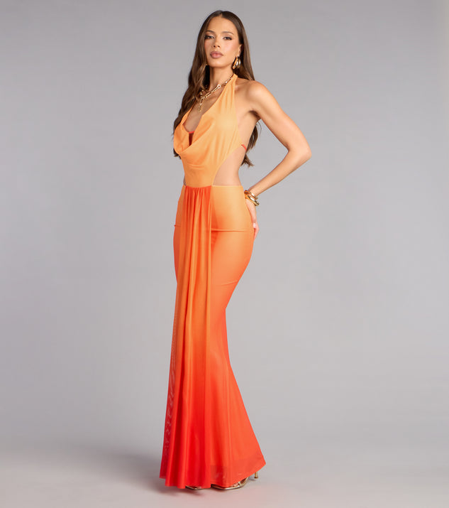 Windsor Sunset Muse Ombre Mesh Cutout Maxi Dress - Image 2