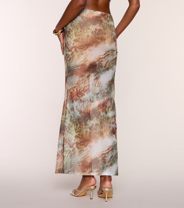 Windsor Sunset Social Abstract Maxi Skirt - Image 3