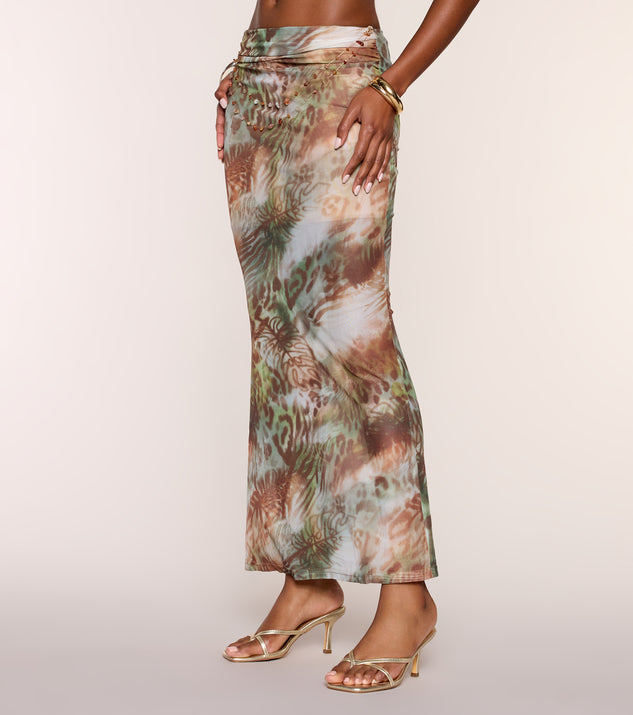 Windsor Sunset Social Abstract Maxi Skirt - Image 2