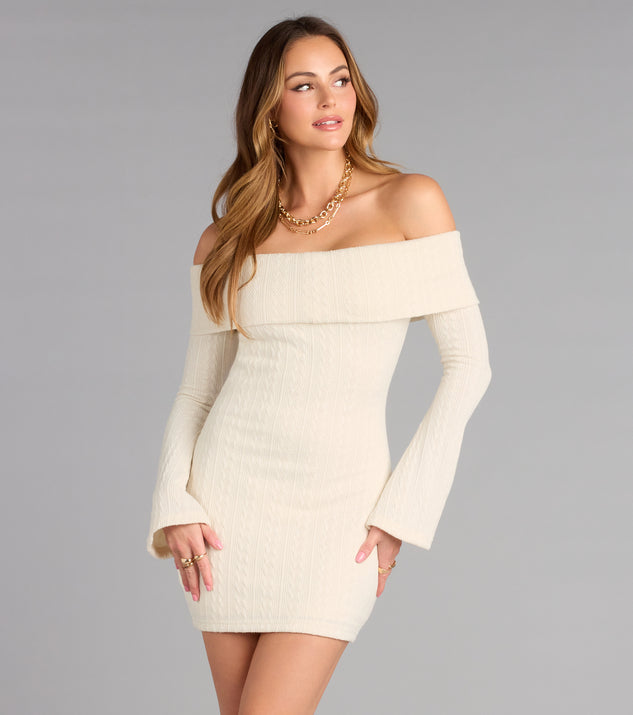 Windsor Sweet And Snug Cable Knit Mini Dress - Image 3