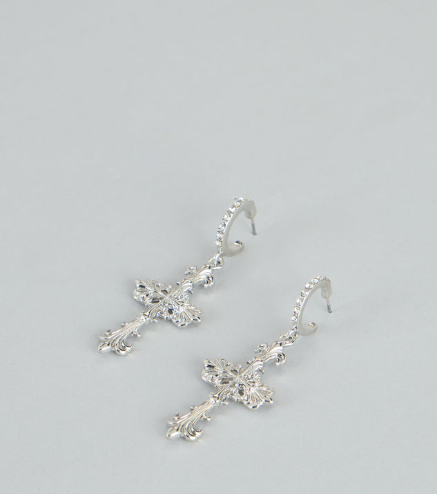 Windsor Sweet Edge Cross Drop Huggies - Image 3