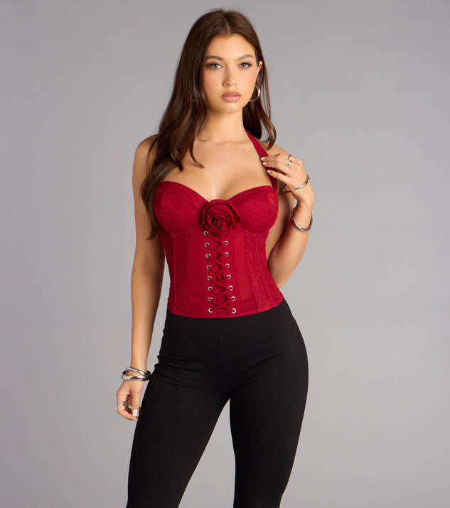 Windsor Sweet Talk Rose Lace Up Bustier - Image 2