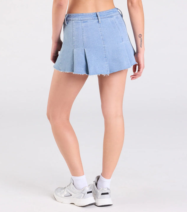 Windsor Talk About Me Mid-Rise Pleated Denim Skort - Image 2