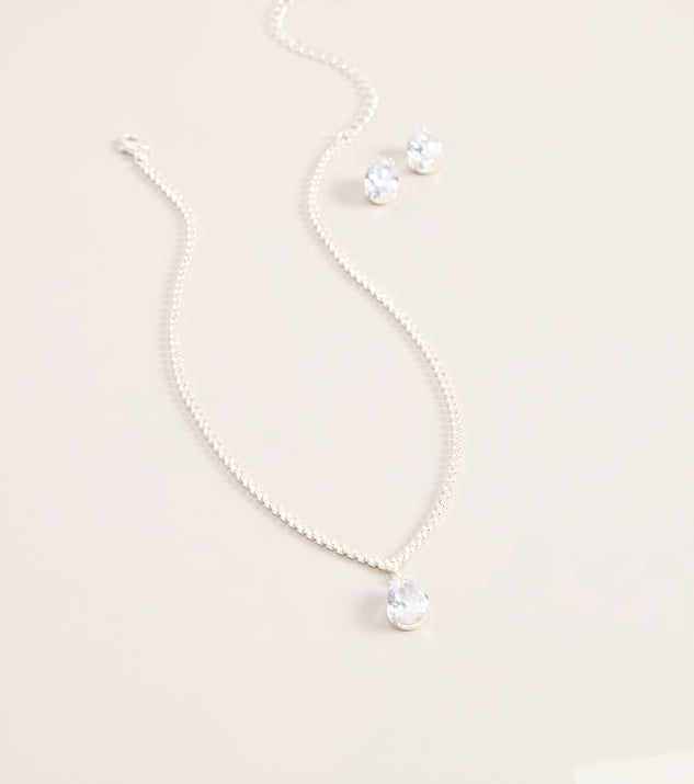 Windsor Teardrop Shine Necklace And Earrings Set - Image 3