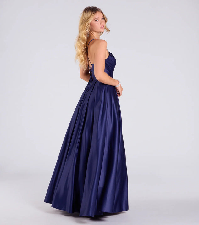 Windsor Tessa Corset Lace-Up A-Line Satin Ball Gown - Image 2