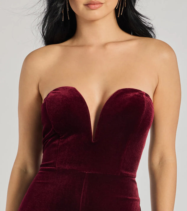 Windsor The Glam Factor Sleeveless Velvet Jumpsuit - Image 3